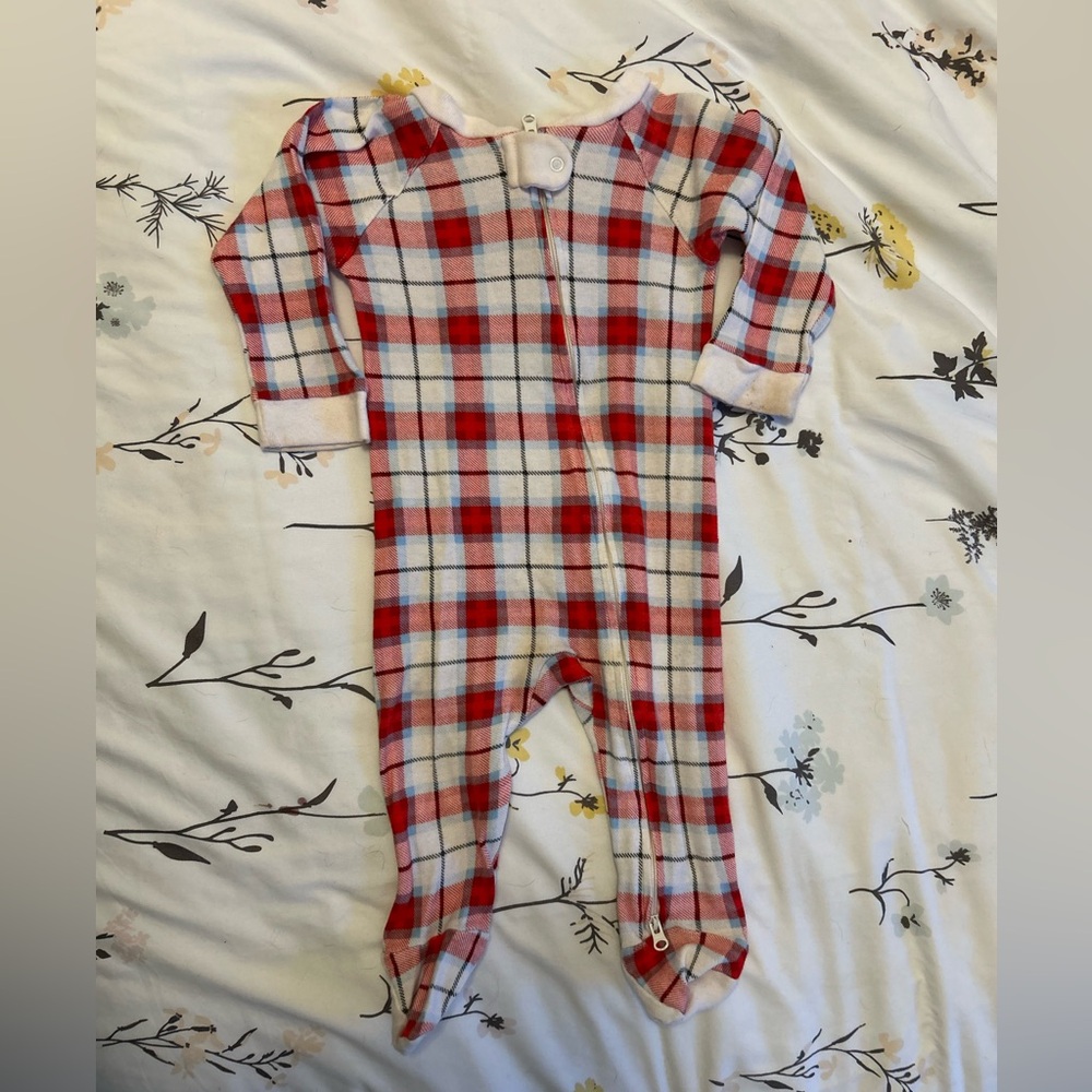 Wondershop Red and White Plaid Kids Footie